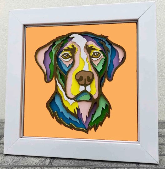 Labrador Retriever Pop Art 3D Shadow Box